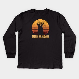 Hide & Grab World Champions - Graboids - Tremors - Horror Art Kids Long Sleeve T-Shirt